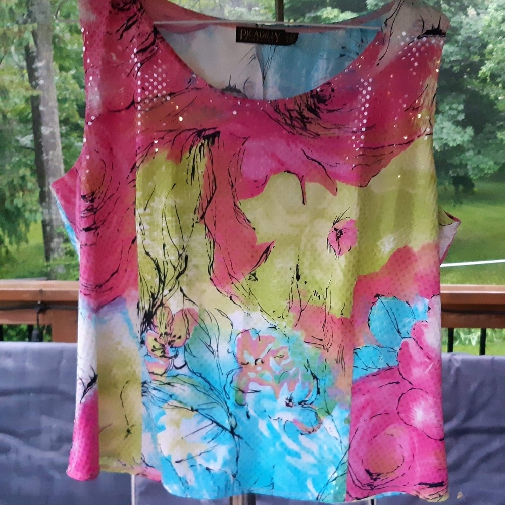 Picadilly Fashions Sparkly Sleeveless Top - Picture 4 of 8